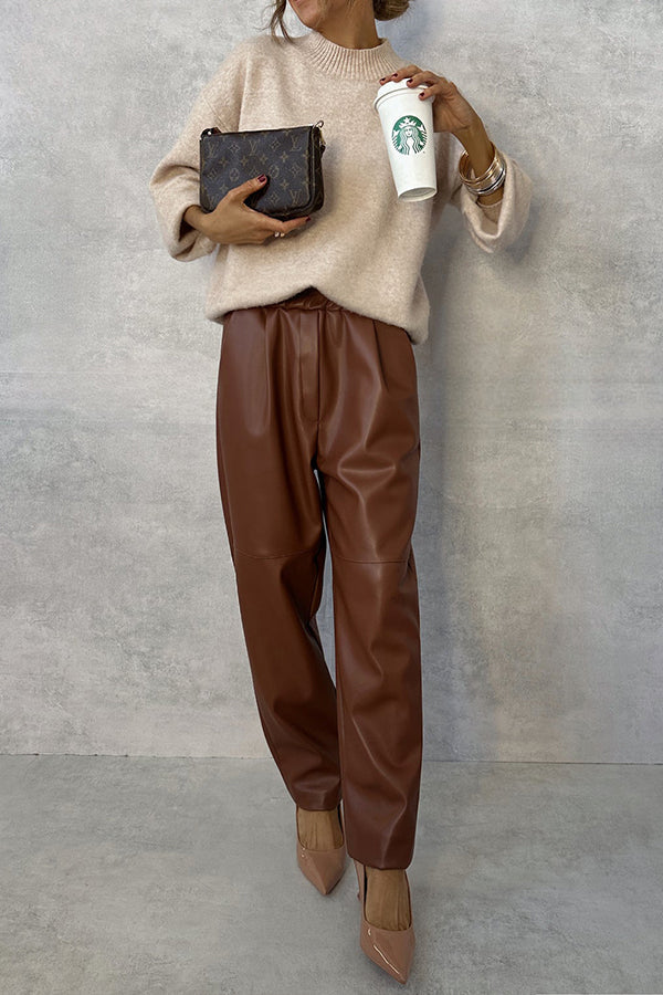 Camel Leather Pants