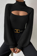 Hollow Out Turtleneck Sweater