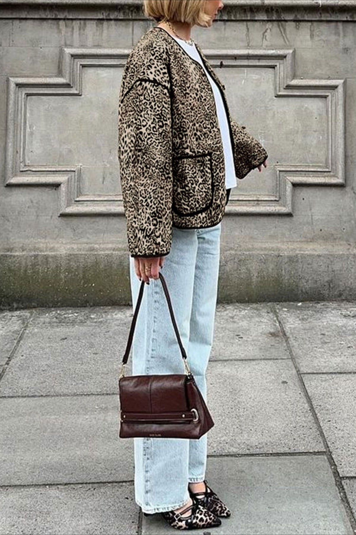 Style Animal Print Short Cardigan