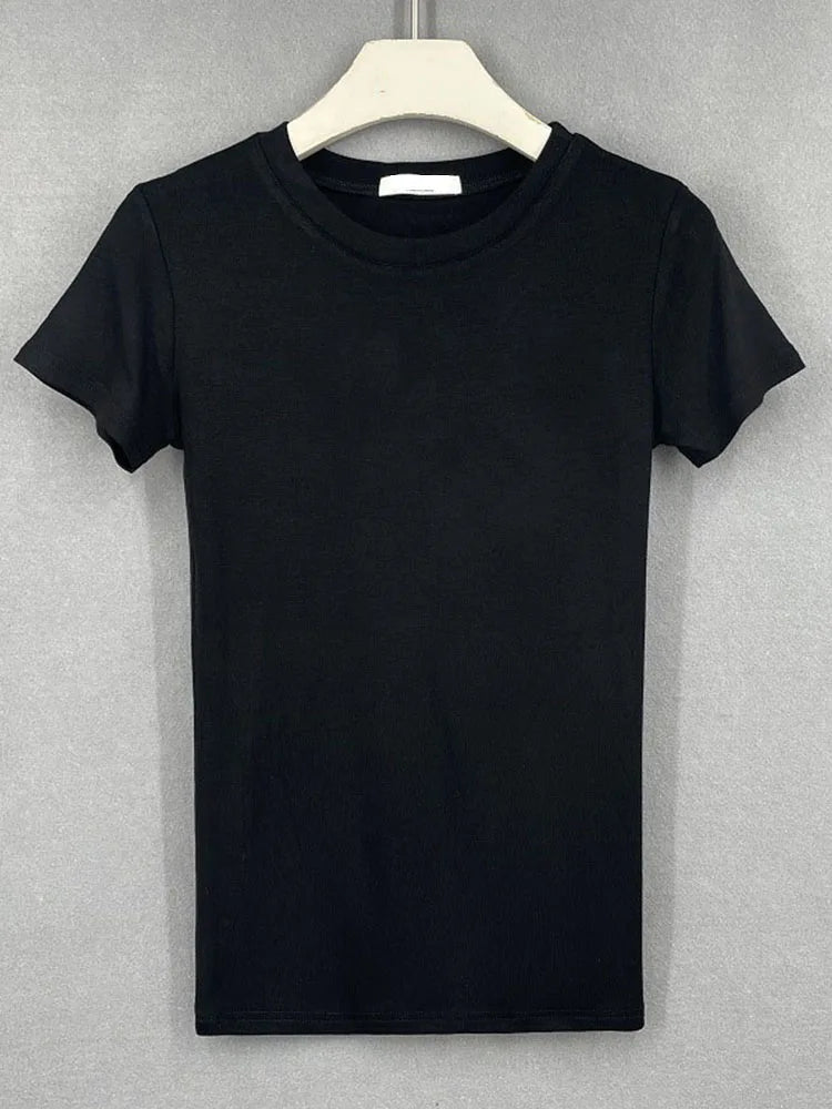 Summer Character T-shirts Tops Short Sleeve Slim T-shirts Korean Cotton Tee Shirt Femme