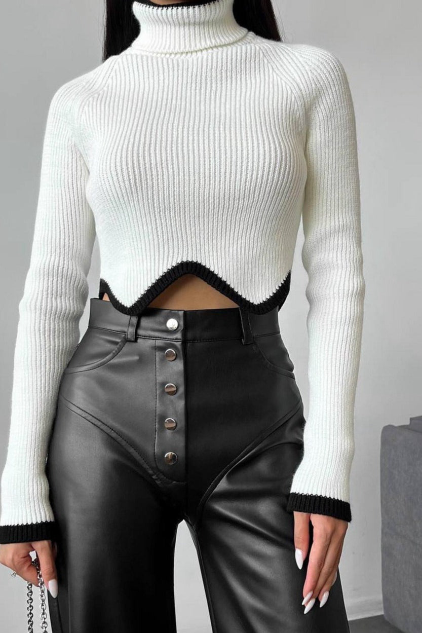 Leather Patchwork Pants