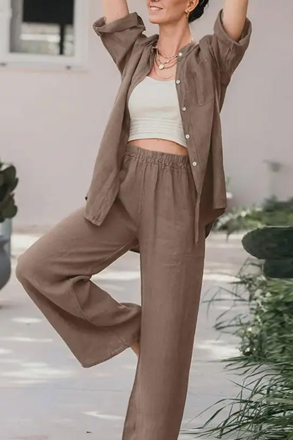 Loose Color Shirt Pants Set