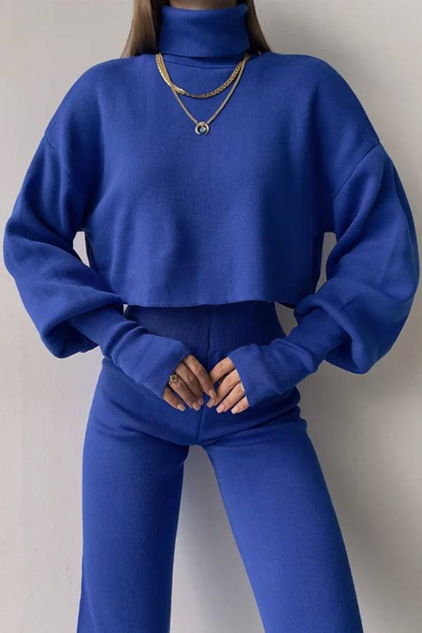 Loose-fitting Long-sleeves Top and Pants Two-piece Set