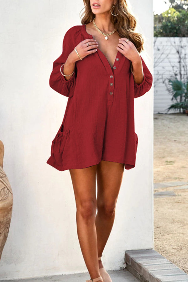 Long Sleeve Large Pocket Jumpsuit