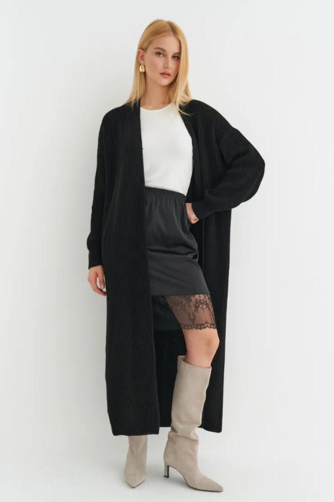 Oversized Long-length Knit Cardigan