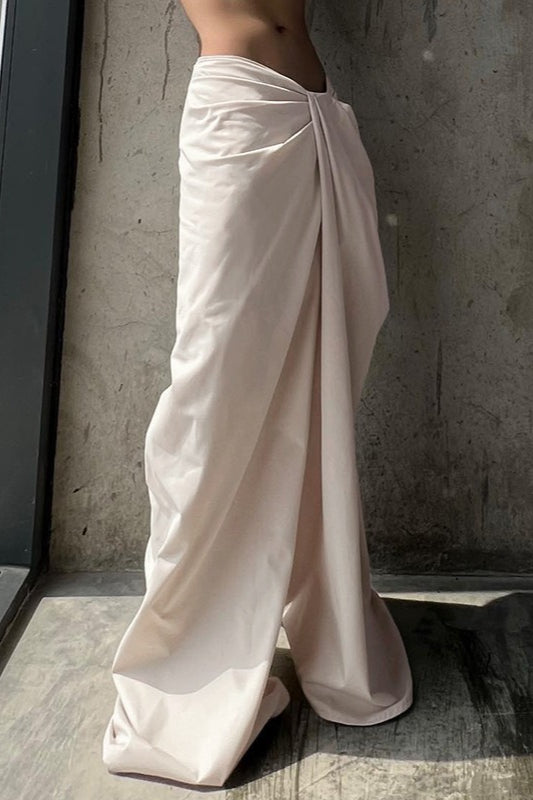 Asymmetrical Twist Wide Leg Pants
