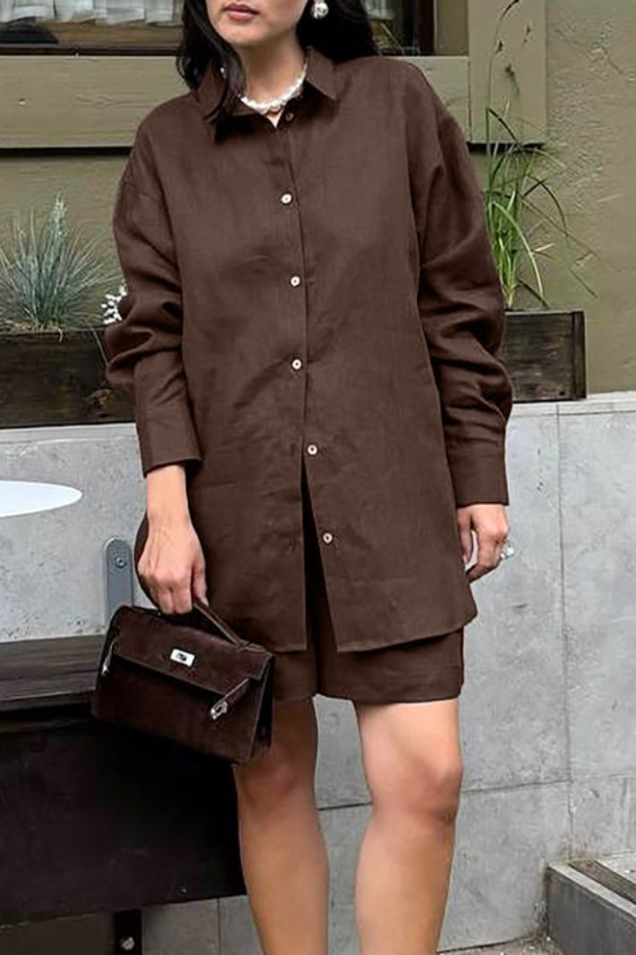 Versatile Cardigan Shorts Two Piece Set
