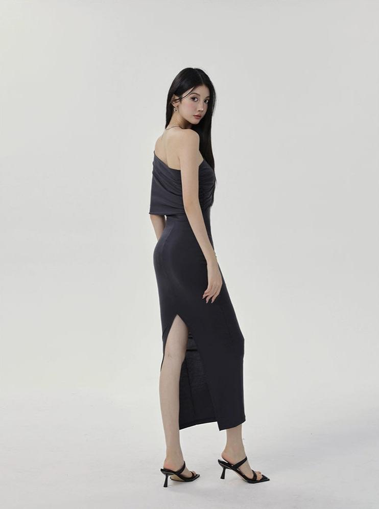 One-shoulder Bodycon Midi Dress