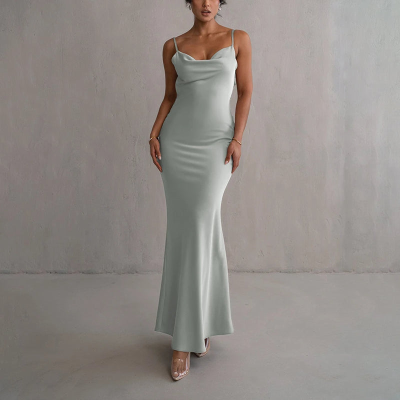 Backless 3drose Tassel Maxi Long Dresses for Sleeveless High Waist Bodycon Dress Lady Party Robe