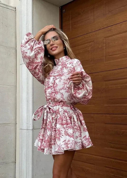 -inspired Puff Sleeve A-line Mini Dress