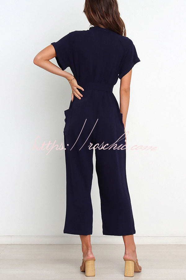 Something About Her Pocketed Button Straight Leg Jumpsuit