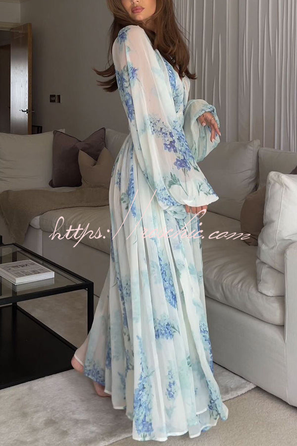 Headed to the Ocean Chiffon Drawstring Waist Maxi Dresses