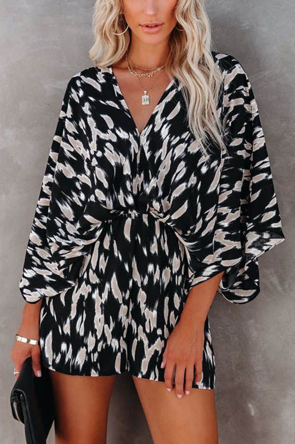 On the Lookout Linden Printed Kimono Romper