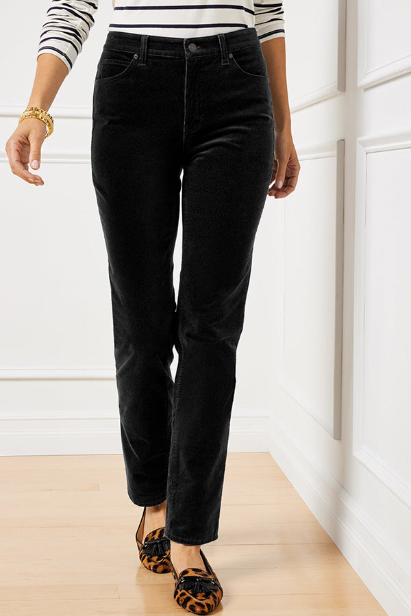 Stretch Corduroy Straight Leg Pants