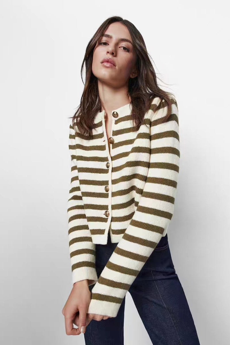 Classic Stripe Knit Cardigan