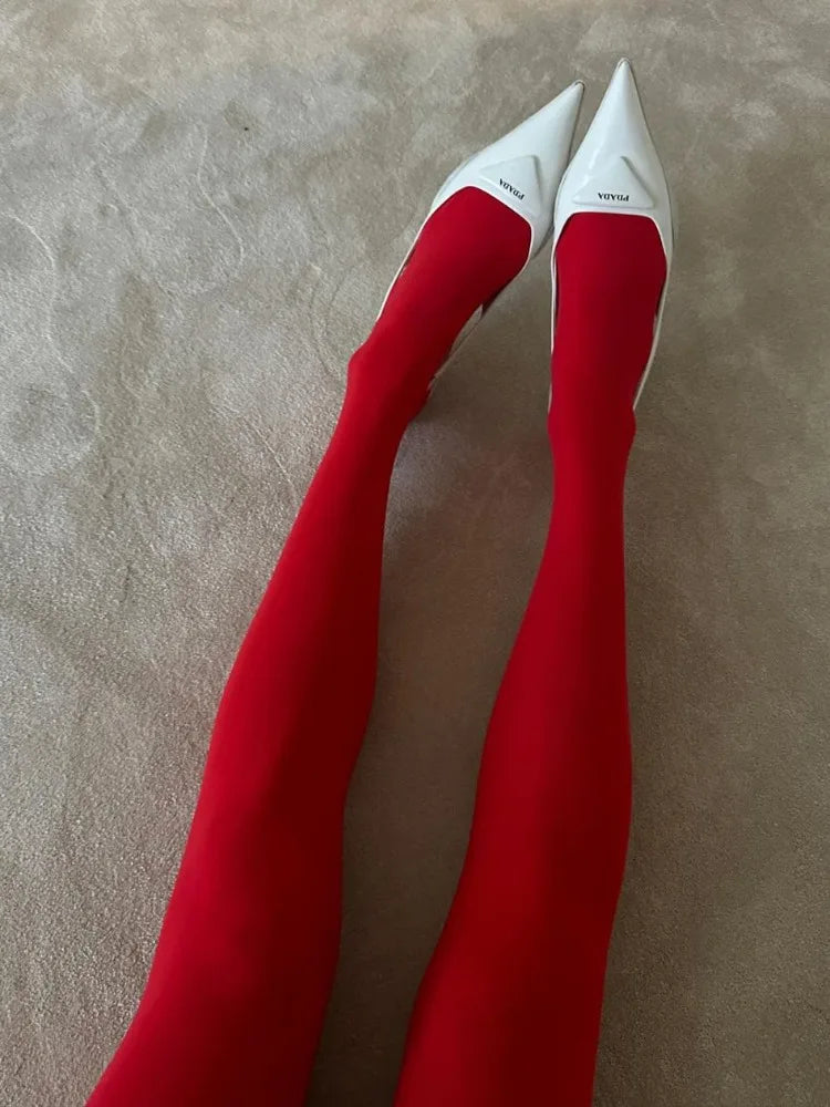 New Tights Stockings Slim See-through Lingerie Lace Leggings Winter ’s Pantyhose Red Bodys Mujer Bottom