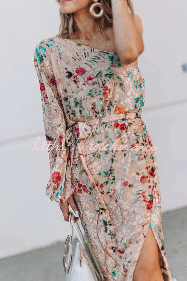 Spring Has Sprung Print One Shoulder Dress