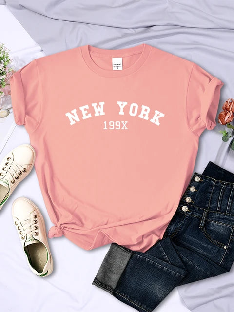 New York 199x Personality Letter T Shirt Brand Short Sleeve Comfortable Tee Shirtsport Summer T-shirts