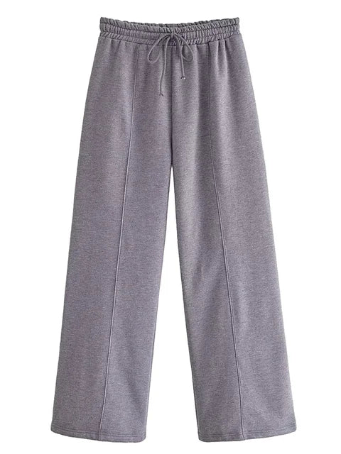 Autumn 2 Piece-set Tracksuit Trousers Outfits Female Slim High Waist Drawstring Clothes Loose ’s Pants Sets