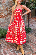 Vivid Dreams Unique Print Slip Midi Dress