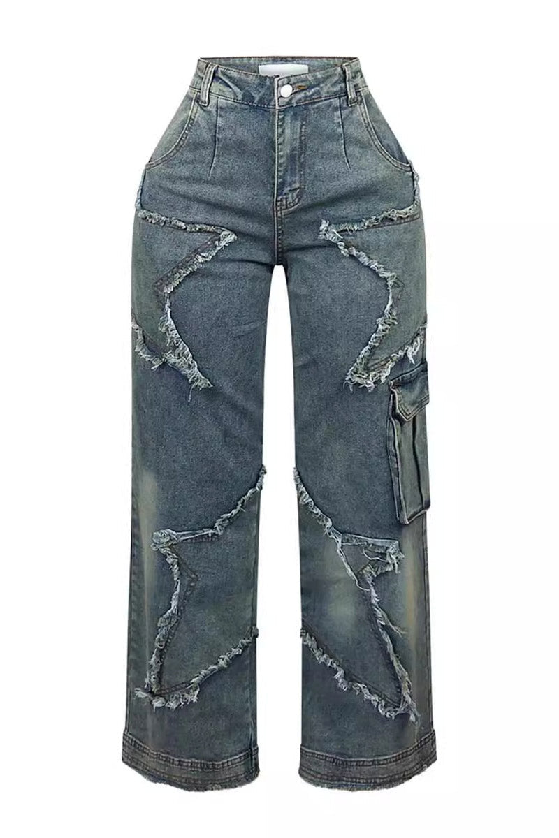 Star Tassel Fringe Wide-leg Pants