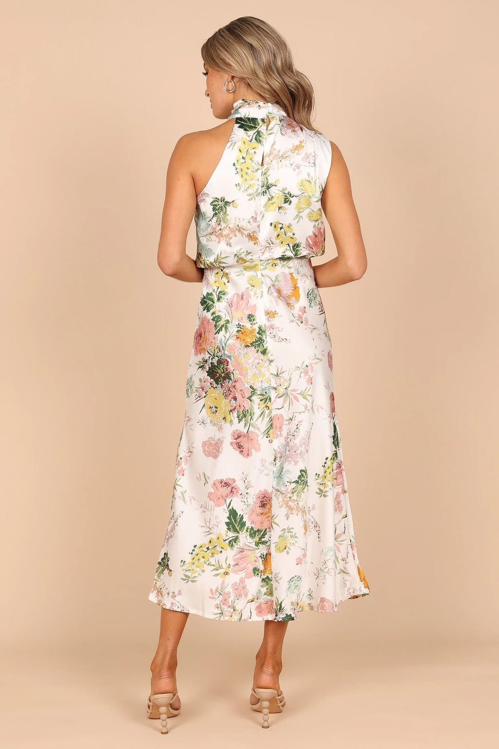 Wine Country Dates Halter Neck Elastic Waist Maxi Dress