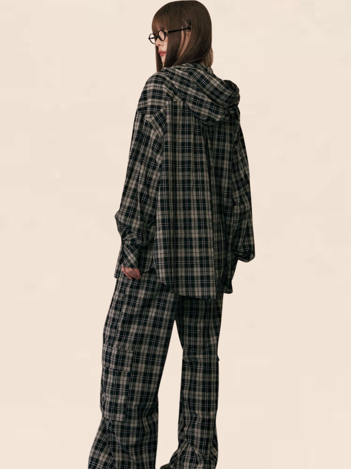 Plaid Bow Tie Two-piece Set-up