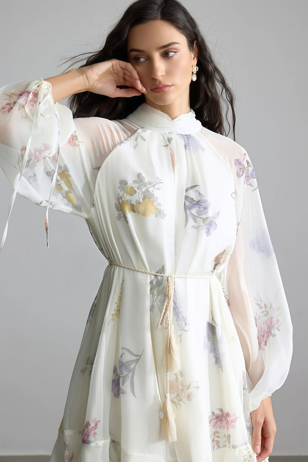 Nadim Print Puff Sleeve Maxi Dress