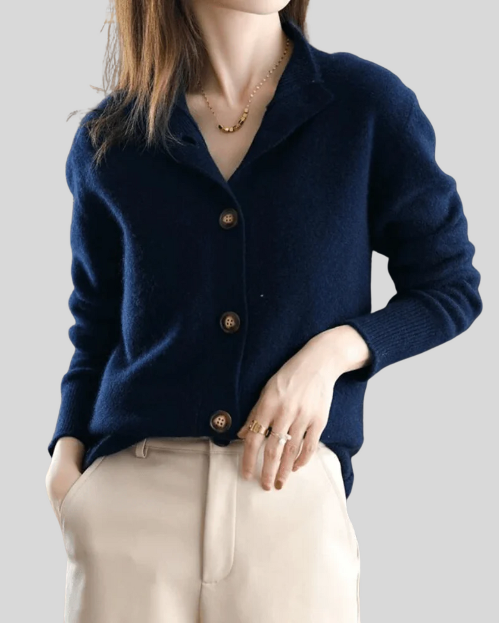Claire - Retro-style Cashmere Cardigan