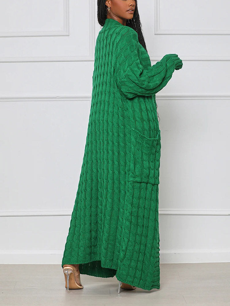 Knitted Graceful Open Front Cardigan