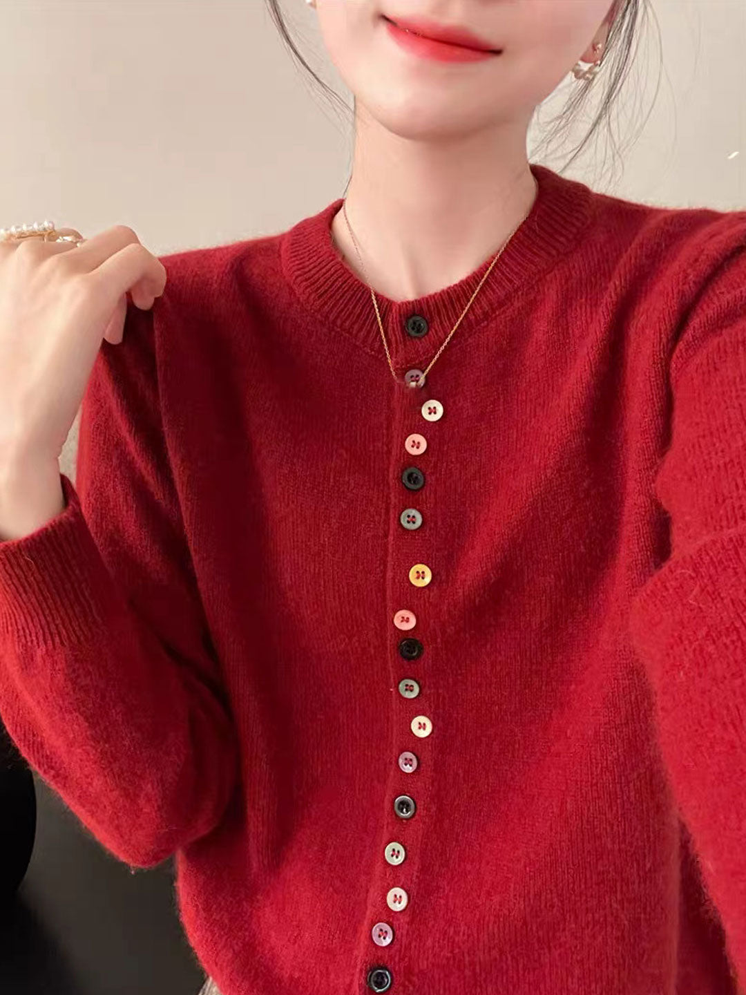 Aaliyah - Buttoned Knit Cardigan