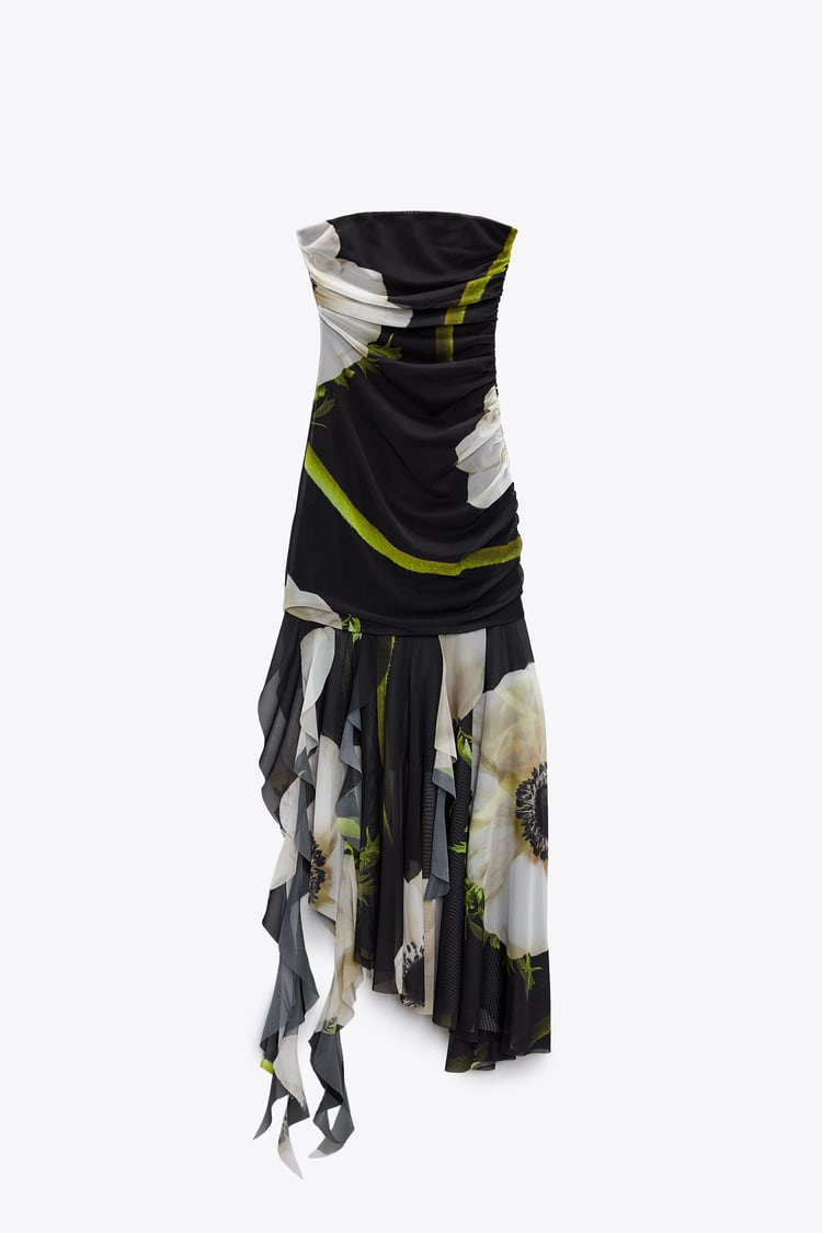 Gardenia Mesh Pleat Tube Midi Dress