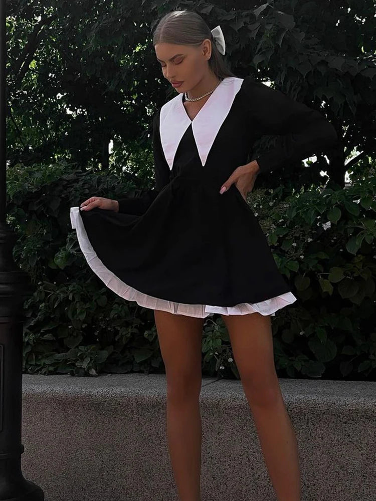 Splice Mini Dress for Party Club Night Folds ’s Evening Dress Hot Street Dresses
