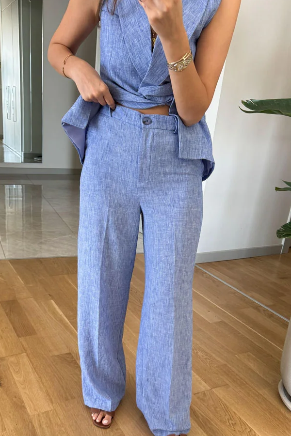 Lapel Vest & Pants Two-piece Set