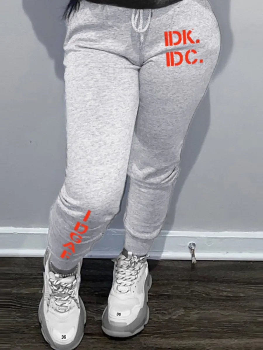 Mid Waist Letter Print Drawstring Sweatpants Man Pants Autumn Winter ��s Clothing Drawstring Trousers Joggi – ’s Sweatpants