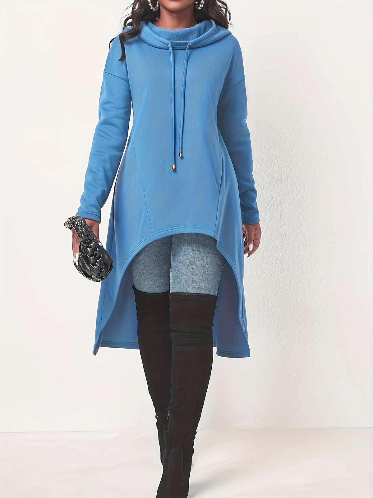 Long Sleeve Drawstring Hoodie Sweatshirt Kr0741