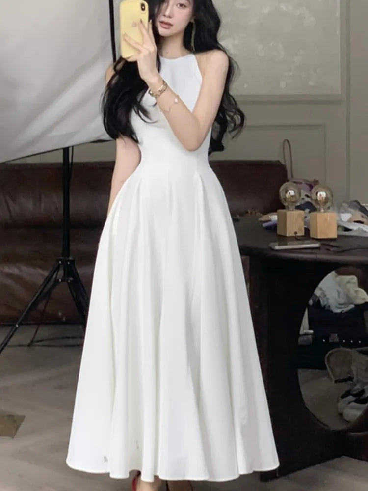 France Evening Party Long Dresses for Sleeveless A-line Princess Wedding Prom Robe New Spring Vestido Mujer