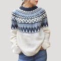 Spring Patterned Knit Pullover Sweater