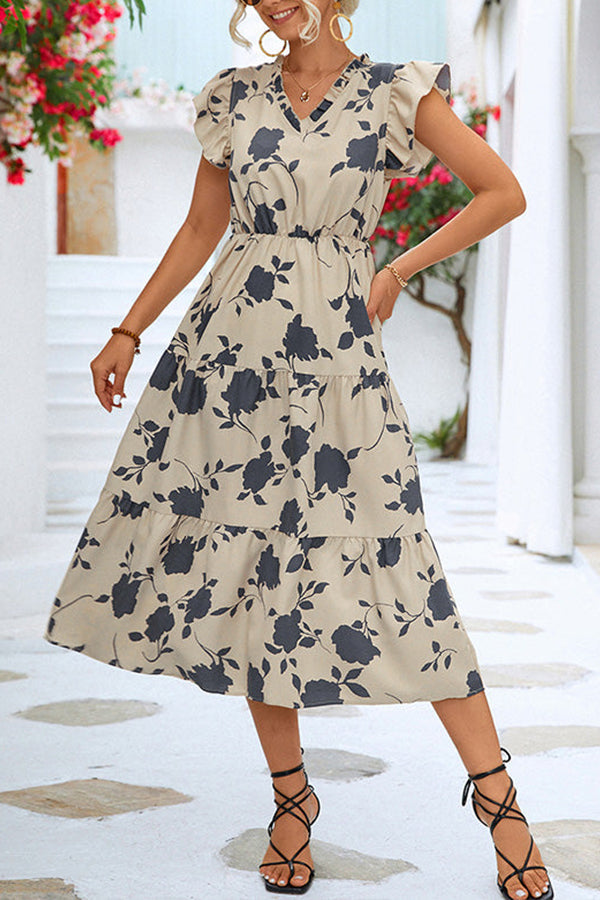 Like a Dream Ruffle Midi Dress