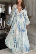 Headed to the Ocean Chiffon Drawstring Waist Maxi Dresses