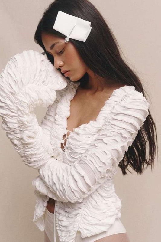 Cutout Tie-waist Long-sleeve Cardigan