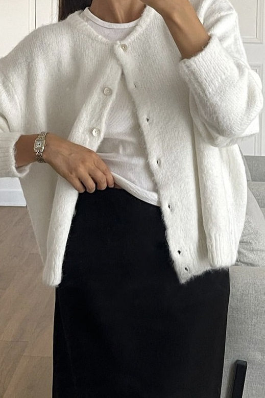 Color Wool Blend Cardigan