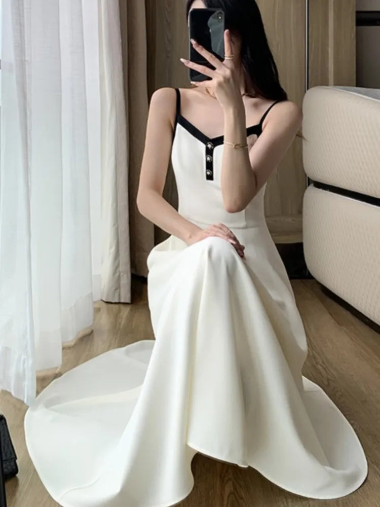 2-piece Dress Set for Lady Cropped Coat A-line Midi Camisole Dresses Slim Korean Female Suit Spring Autumn New