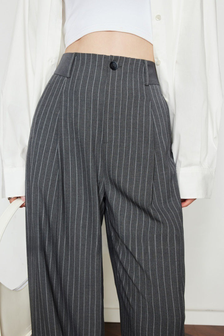 Pinstripe Wide-leg Pants