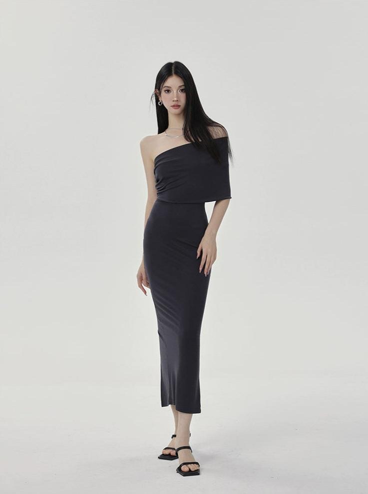 One-shoulder Bodycon Midi Dress