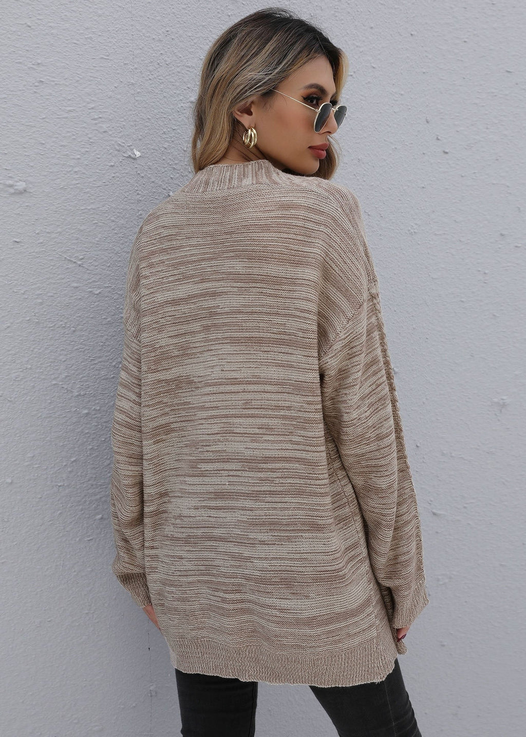 Color Knitted Cardigan Sweater