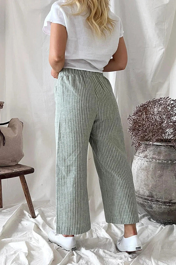 Cotton Linen Loose Straight Leg Pants Clothes