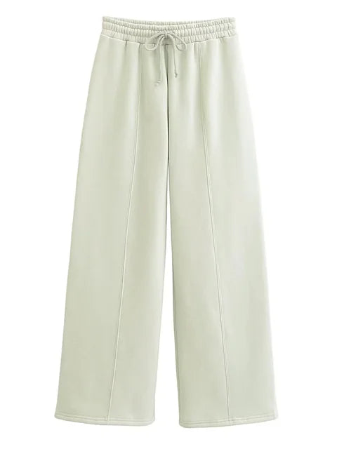 Autumn 2 Piece-set Tracksuit Trousers Outfits Female Slim High Waist Drawstring Clothes Loose ’s Pants Sets