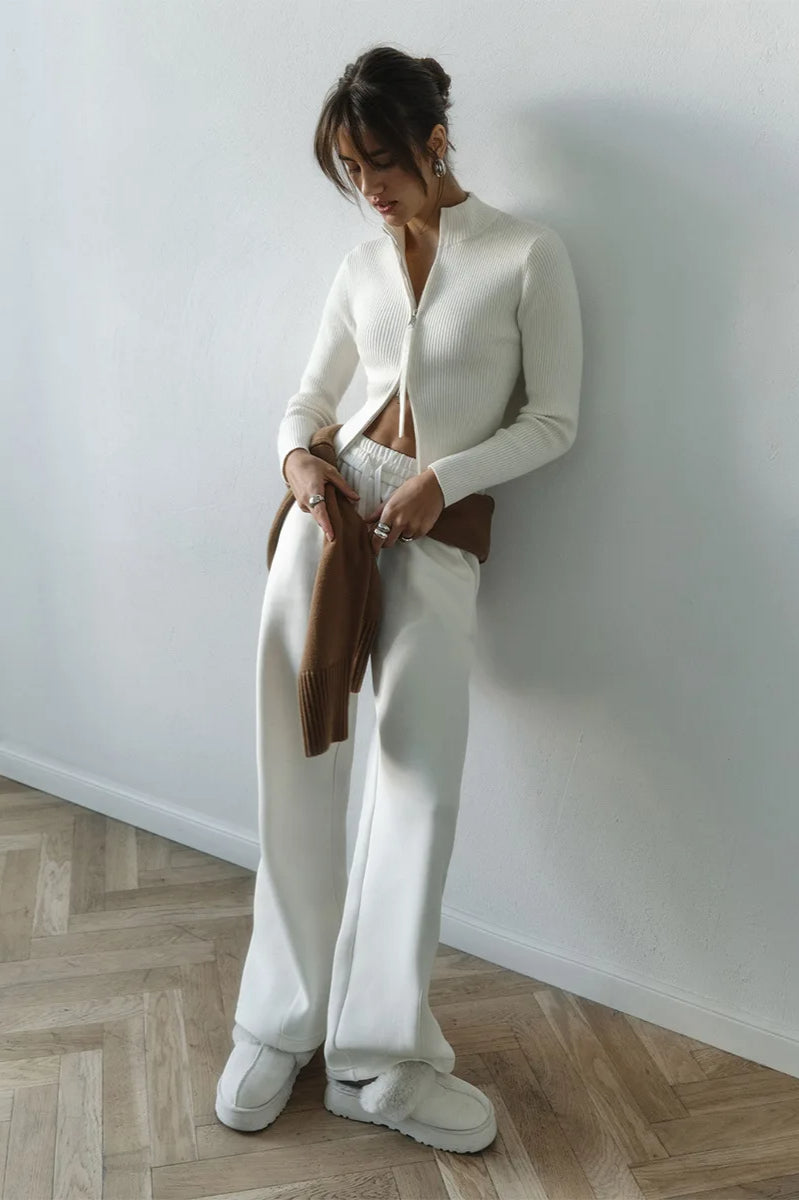 Zip Front Knit Cardigan