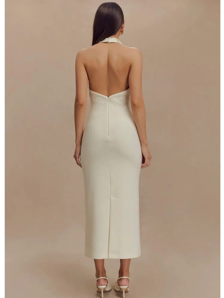 Artcat Sleeveless Button Bodycon Long Dress Deep V Party Evening Dress Autumn/winter New Silm Female Vestdos